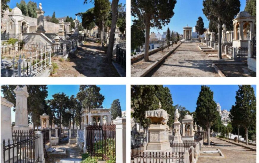 Προστασία και ανάδειξη ταφικών μνημείων, στο κοιμητήριο της Ερμούπολης