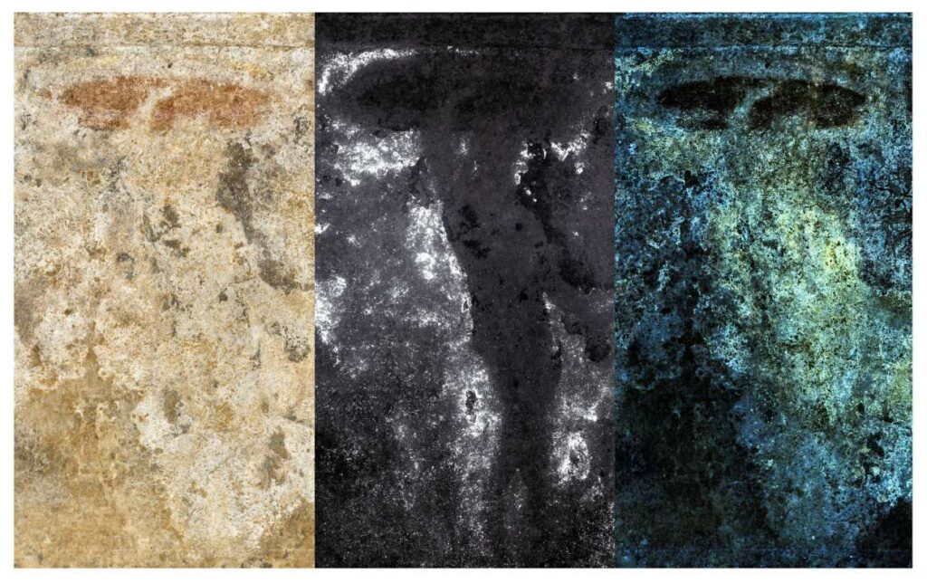 Αμφίπολη: Τύμβος Καστά, ταφικό μνημείο. Λεπτομέρεια τμήματος της μαρμάρινης ζωφόρου (Λ2311)