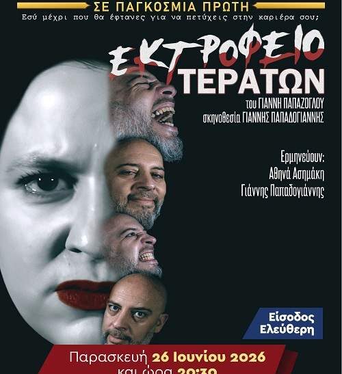 Η παράσταση «Εκτροφείο τεράτων» ανεβαίνει στην Καλλιθέα