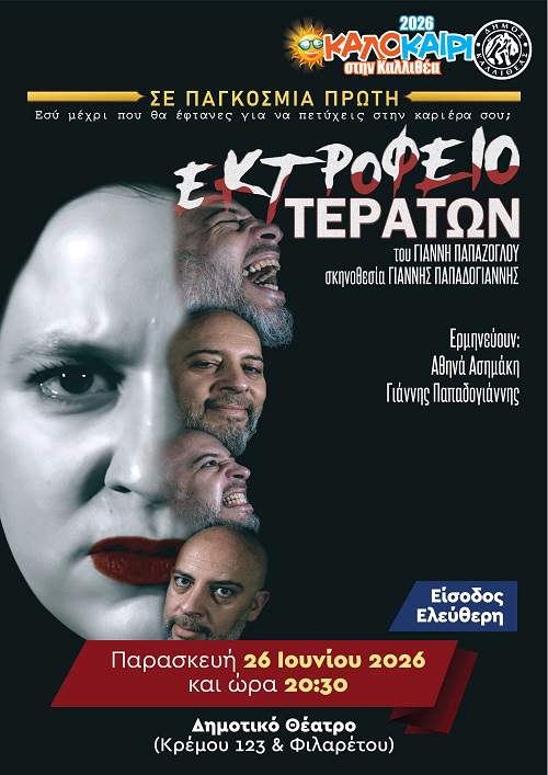 Η παράσταση «Εκτροφείο τεράτων» ανεβαίνει στην Καλλιθέα